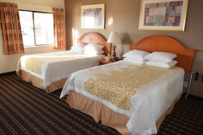 2 Queen Beds, No Elevator, Non-Smoking | Desk, iron/ironing board, free WiFi, bed sheets