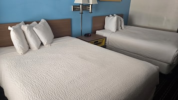 Room, 2 Double Beds, Non Smoking (No Elevator) | Desk, iron/ironing board, free WiFi, bed sheets