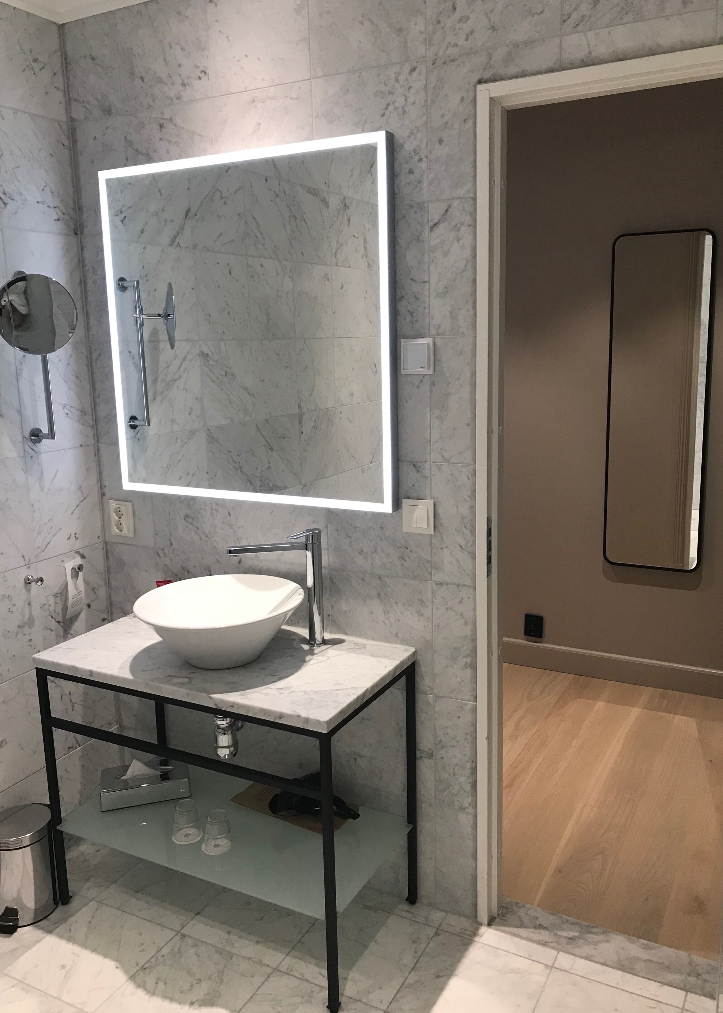 standard double no window - lilla hotellet | bathroom | eco-friendly toiletries, hair dryer, towels