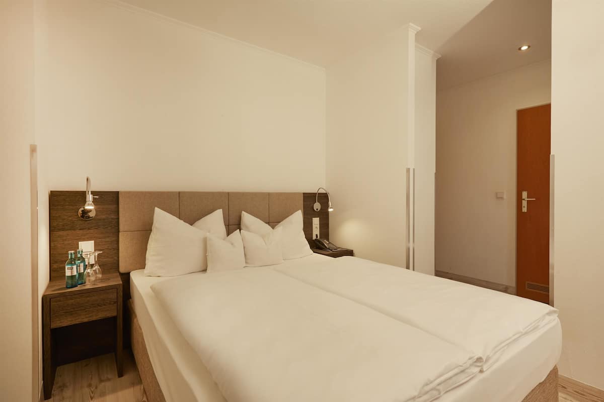 Comfort Double Room | Premium bedding, pillow-top beds, desk, laptop workspace