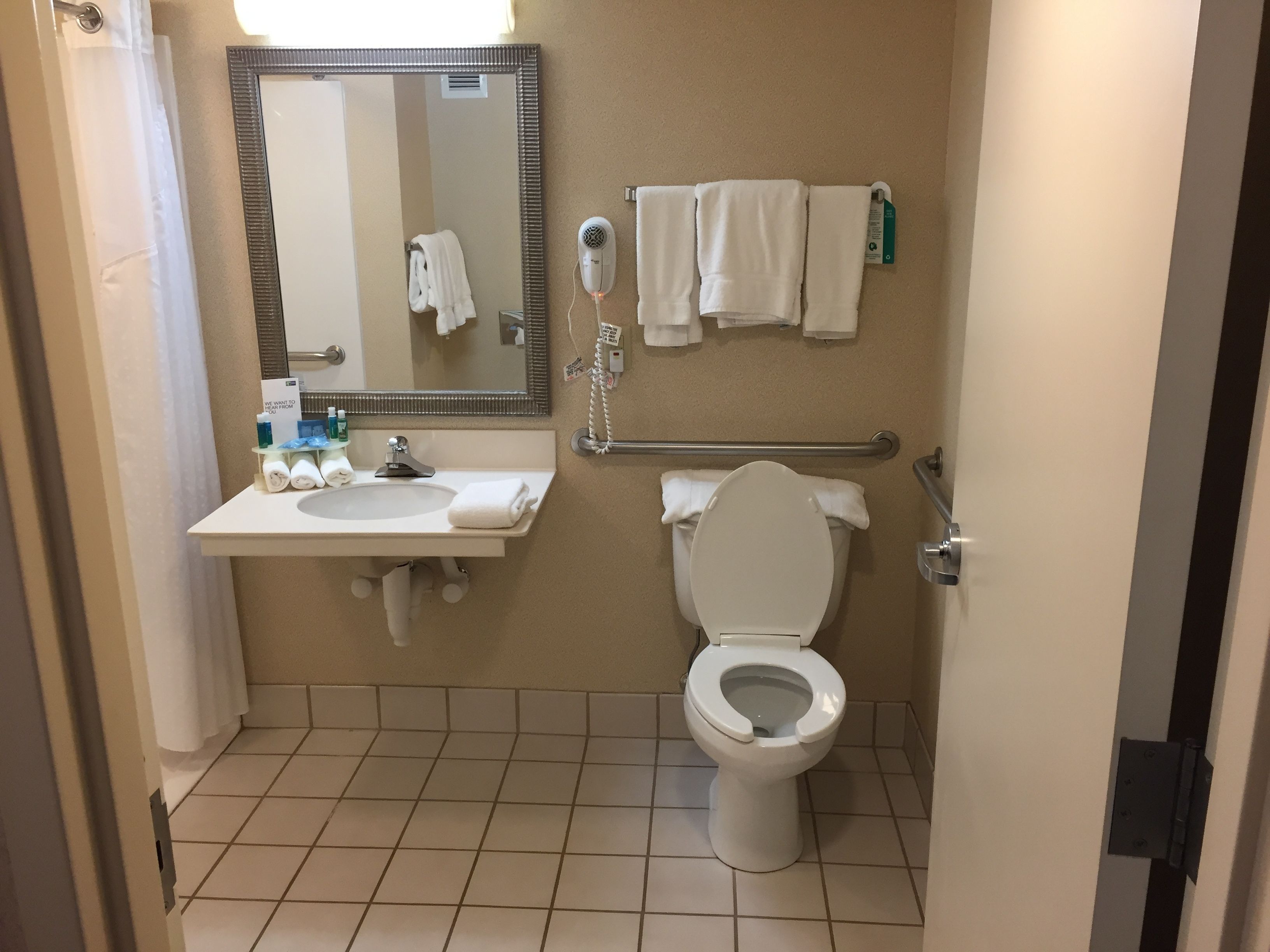 room, 2 double beds, accessible, bathtub (hearing, mobility) | bathroom | combined shower/bathtub, hair dryer, towels