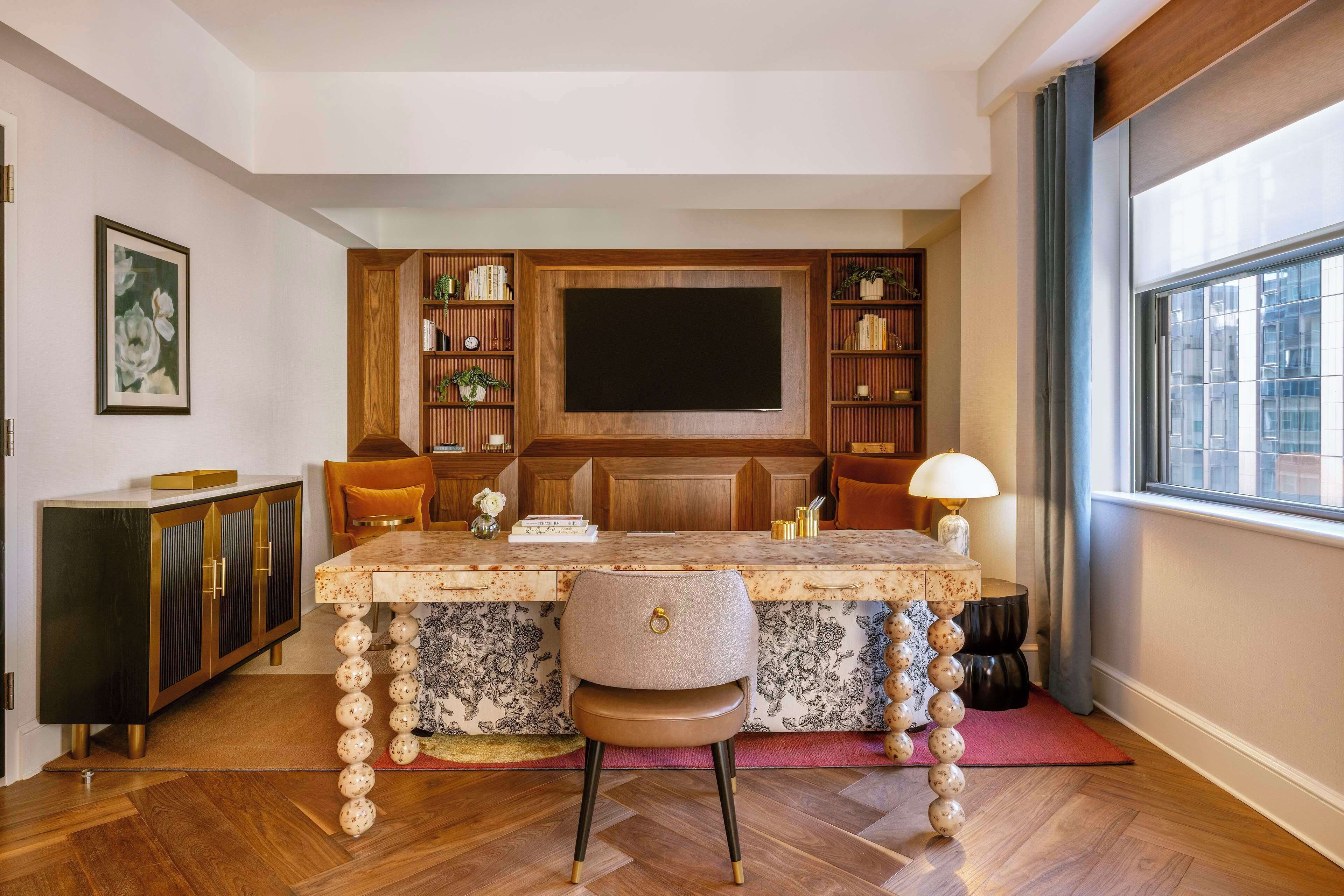 42-inch flat-screen tv with cable channels, smart tv, ipod dock