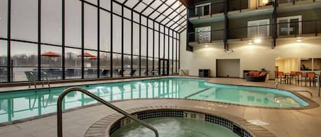 Indoor pool, pool loungers