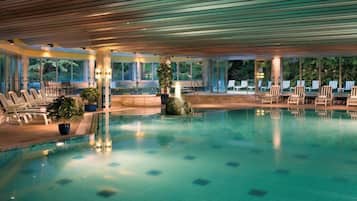 Indoor pool, outdoor pool, open 6:00 AM to 11:00 PM, pool umbrellas