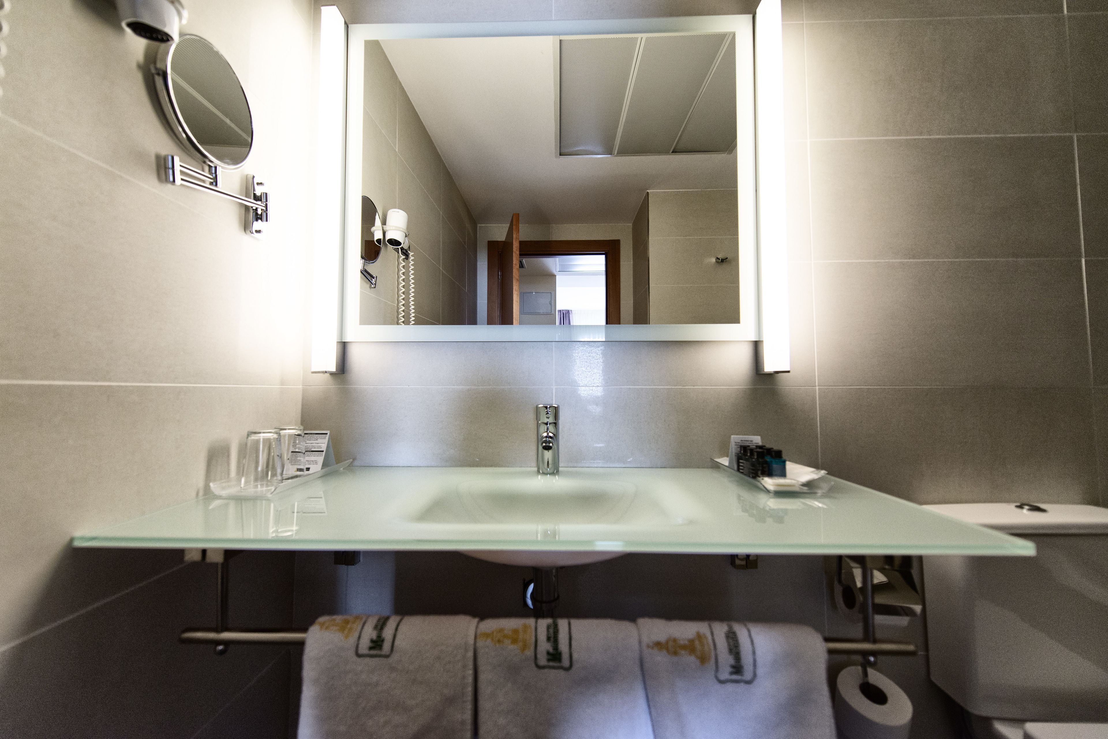 free toiletries, hair dryer, towels, soap