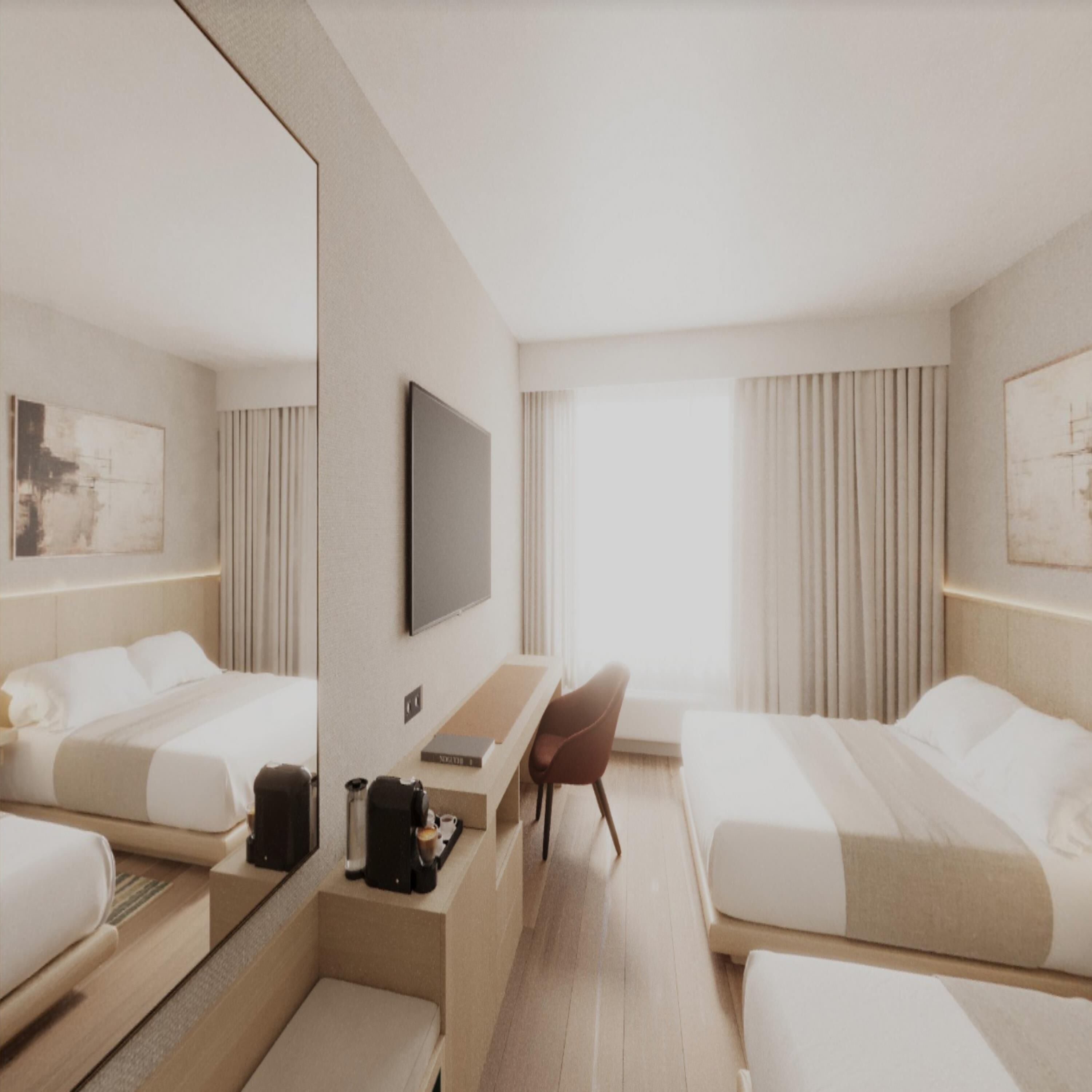 Zimmer, 2 Queen-Betten | Bettwäsche aus ägyptischer Baumwolle, hochwertige Bettwaren