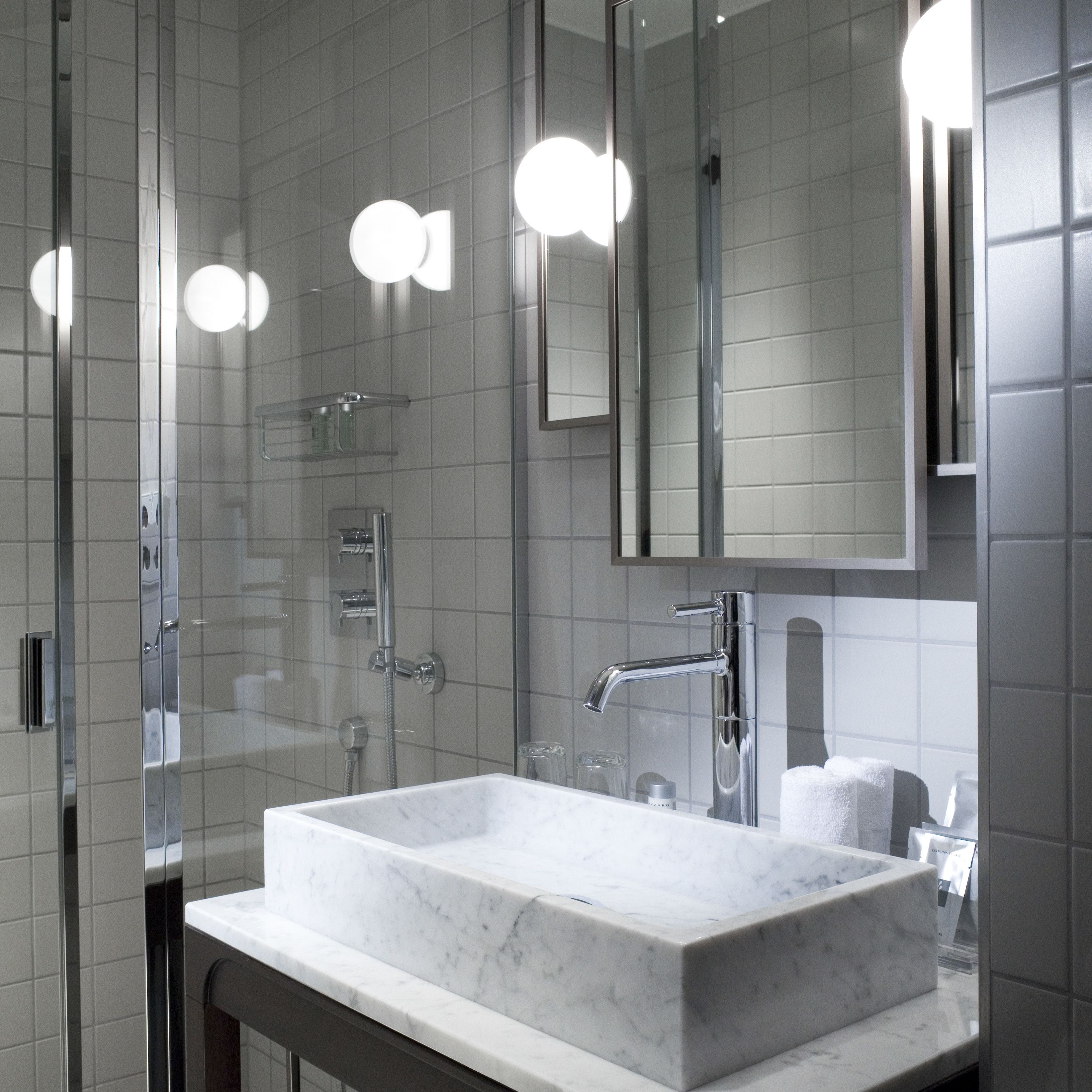 shower, rainfall showerhead, designer toiletries, hair dryer