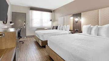 Standard Room, 2 Double Beds, Accessible, Non Smoking | In-room safe, desk, laptop workspace, soundproofing