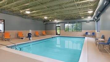 Indoor pool, outdoor pool, pool loungers