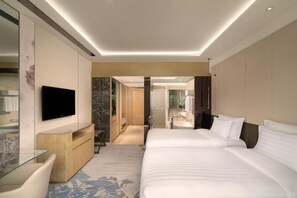 Twin Room, 2 Twin Beds (Deluxe River View) | 1 bedroom, hypo-allergenic bedding, in-room safe, desk - Kempinski Hotel Beijing Yansha Center (Beijing)