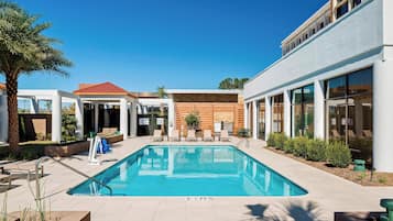 Outdoor pool, open 8:00 AM to 10:00 PM, free cabanas, sun loungers