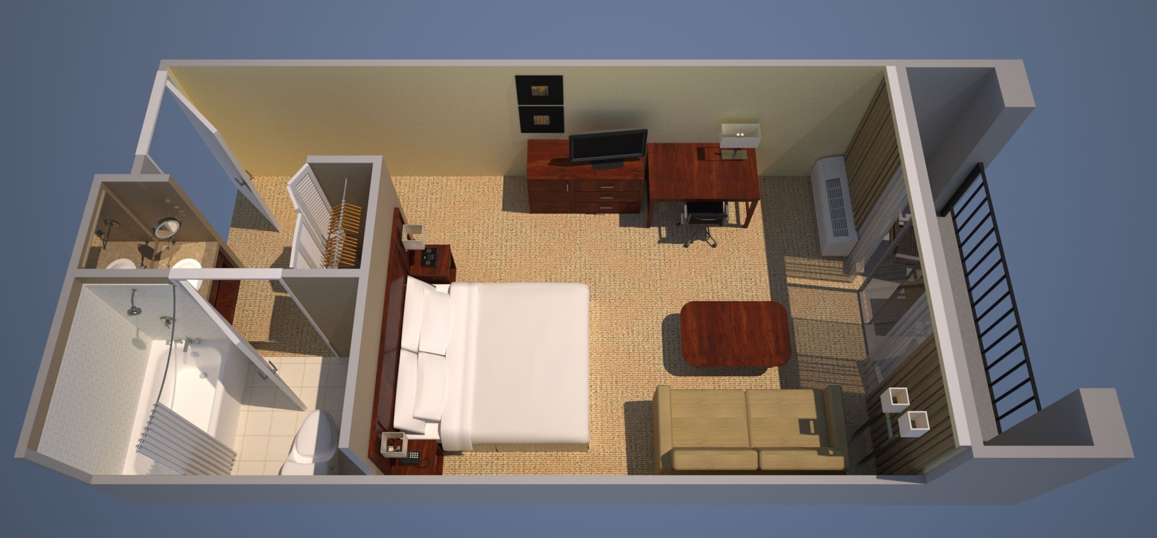 premium bedding, desk, iron/ironing board, free cots/infant beds