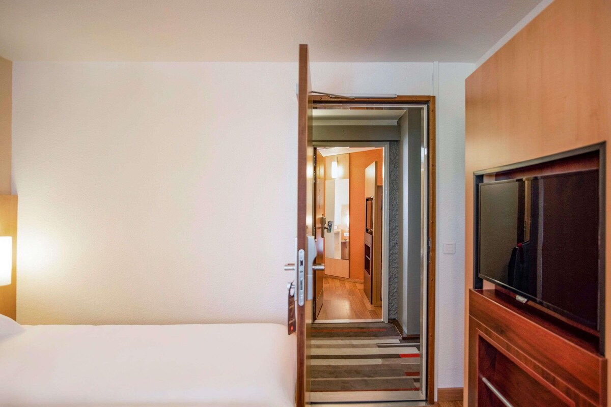 Room, 2 Double Beds, Connecting Rooms | In-room safe, desk, laptop workspace, blackout drapes