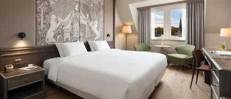 Safe på rommet, lydisolert, barnesenger (inkludert) og sengetøy