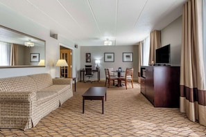 Premium bedding, down comforters, pillowtop beds, in-room safe