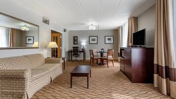 Premium bedding, down comforters, pillowtop beds, in-room safe