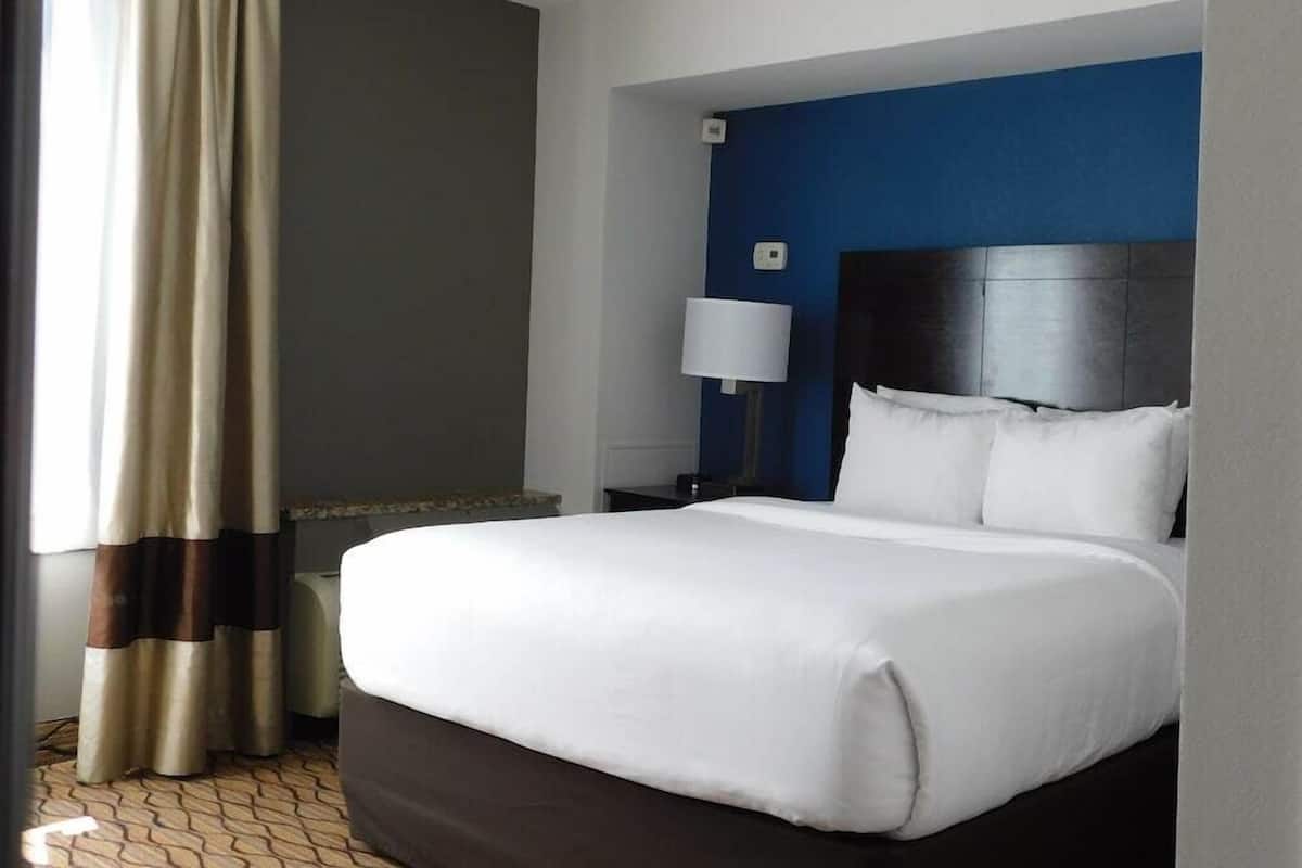 Premium bedding, down duvets, pillow-top beds, in-room safe
