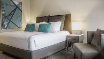 Premium bedding, Tempur-Pedic beds, blackout curtains, soundproofing
