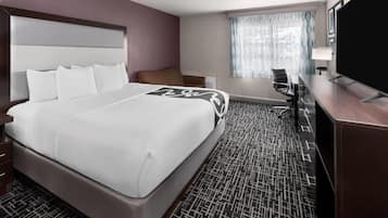 Ropa de cama de alta calidad, escritorio, cortinas opacas