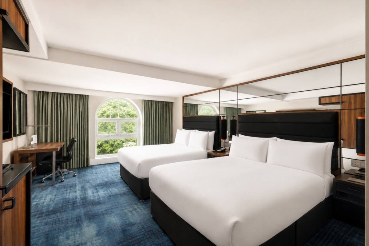 Standard Room, 2 Double Beds | Premium bedding, free minibar, in-room safe, desk