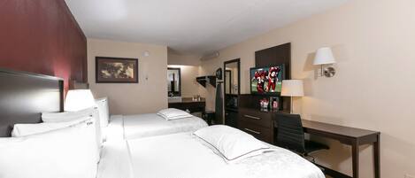 Bureau, espace de travail pour ordinateur portable, rideaux occultants