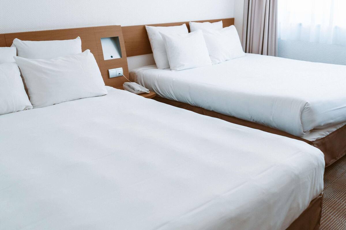 standard room, 2 queen beds | minibar, in-room safe, desk, blackout curtains