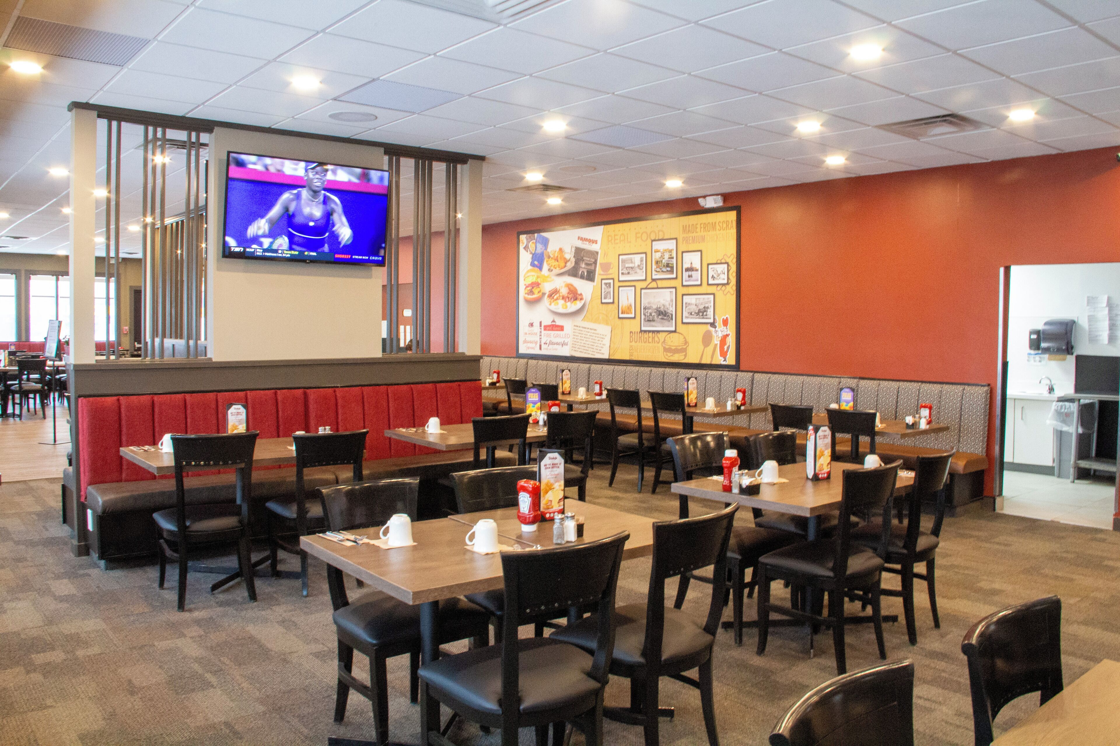 Breakfast, lunch and dinner served