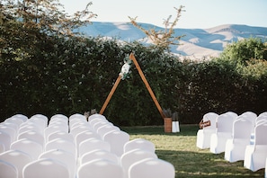Outdoor wedding area
