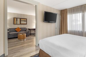 ห้องสวีท, เตียงคิงไซส์ 1 เตียง, พร้อมสิ่งอำนวยความสะดวกสำหรับผู้พิการ (Pet Friendly;with Sofabed) | เครื่องนอนป้องกันสารก่อภูมิแพ้, ตู้นิรภัยในห้องพัก, โต๊ะทำงาน