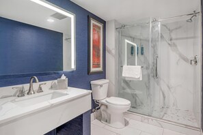 Suite, 2 Double Beds, Non Smoking | Bathroom | Designer toiletries, hair dryer, towels, toilet paper