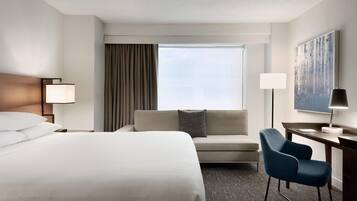 Premium bedding, down comforters, pillowtop beds, in-room safe