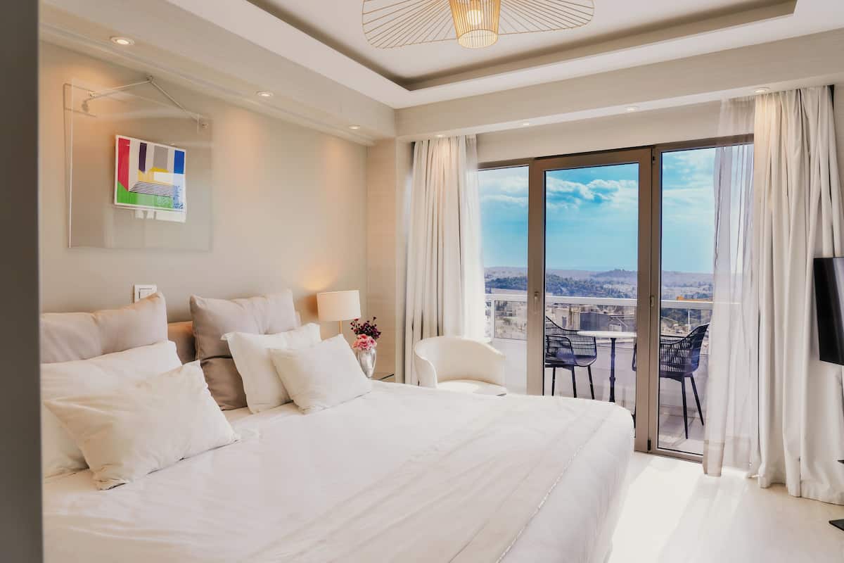 Boutique Room Private Balcony Acropolis View | Premium bedding, minibar, in-room safe, individually decorated