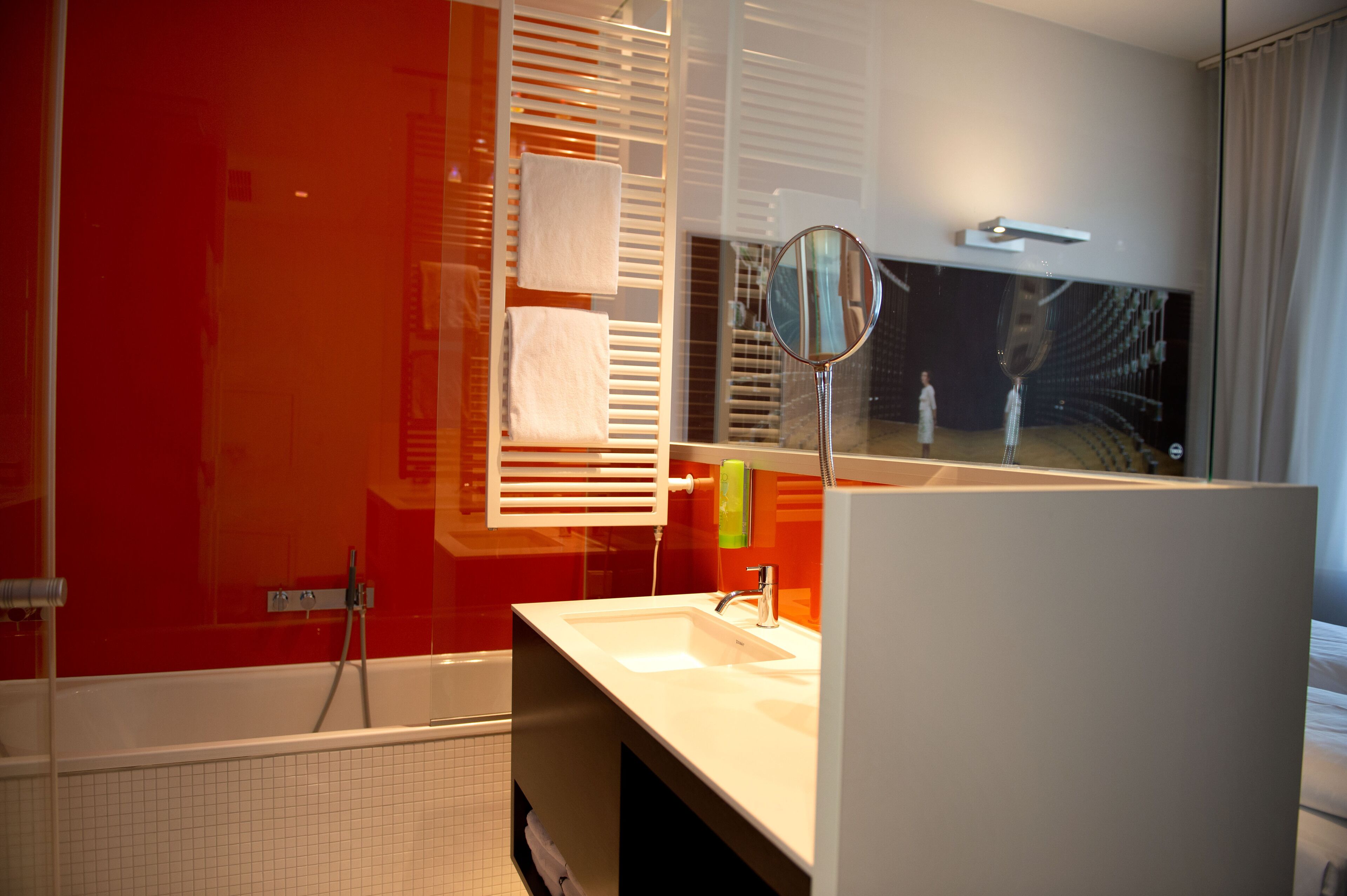 studio suite, 1 king bed, bathtub, park view | bathroom | separate bathtub and shower, rainfall showerhead, designer toiletries