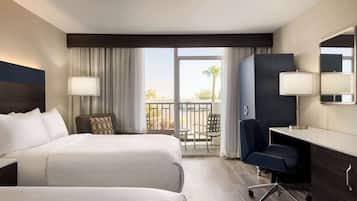 Room, 2 Double Beds, Non Smoking, Balcony | Premium bedding, in-room safe, desk, blackout drapes