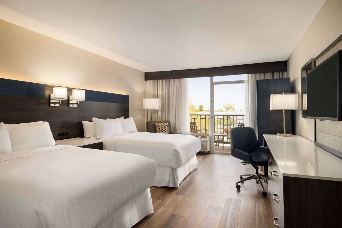 Room, 2 Double Beds, Non Smoking, Balcony | Premium bedding, in-room safe, desk, blackout drapes