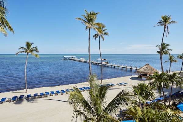 Privatstrand, Liegestühle, Sonnenschirme, Strandtücher