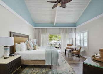 Hotel amenities such as safe, desk and work area at Cheeca Lodge & Spa