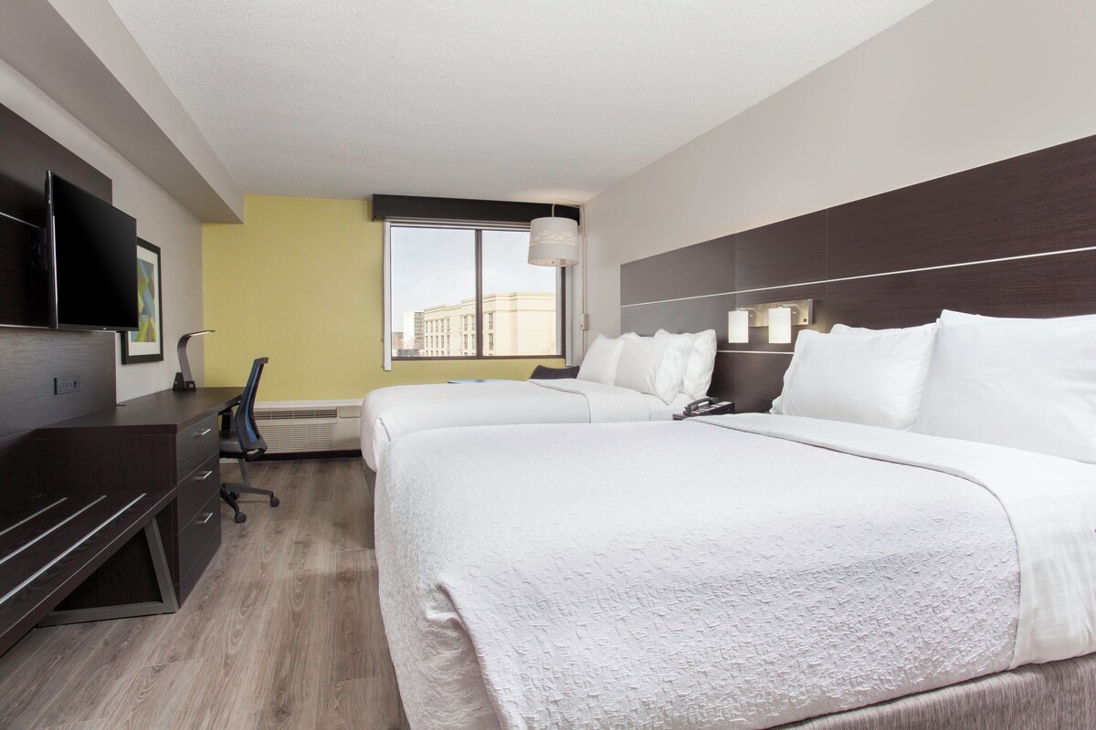 Standard Room, 2 Queen Beds | In-room safe, desk, blackout drapes, iron/ironing board