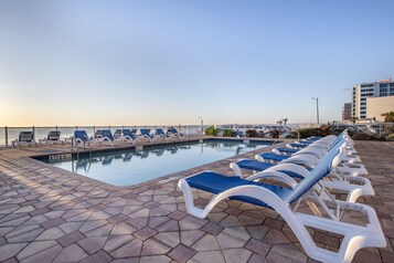 Indoor pool, 2 outdoor pools, open 7:00 AM to 11:00 PM, pool umbrellas