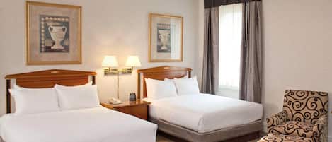 Premium bedding, pillowtop beds, in-room safe, desk