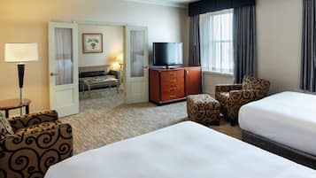 Two Queen Junior Suite | Premium bedding, pillowtop beds, in-room safe, desk