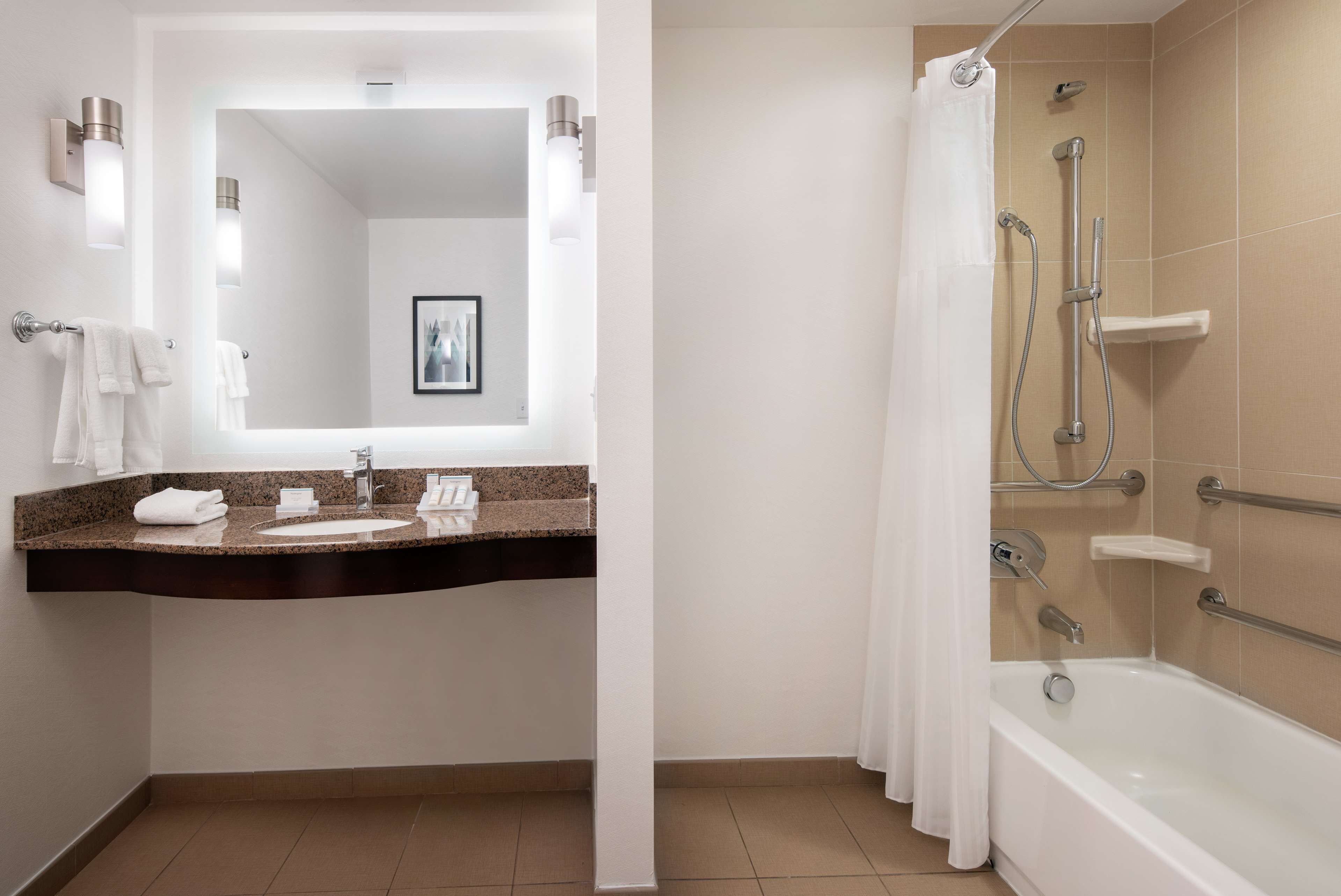 room, 1 king bed, accessible | bathroom | designer toiletries, hair dryer, towels, soap