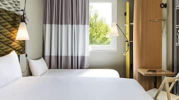 Individually furnished, desk, blackout curtains, soundproofing