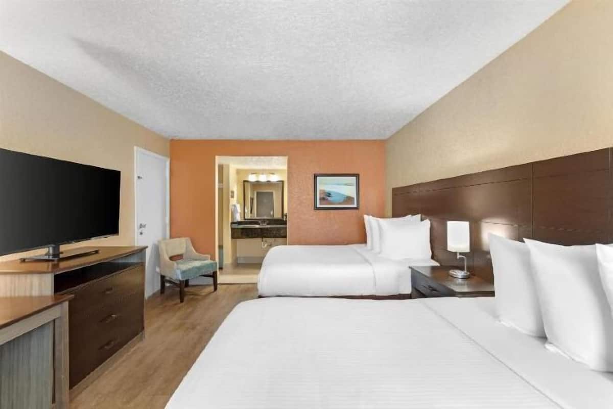 Blackout curtains, iron/ironing board, free cots/infant beds