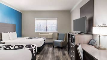 Deluxe Room, 2 Queen Beds, Non Smoking | Pillowtop beds, desk, laptop workspace, blackout drapes