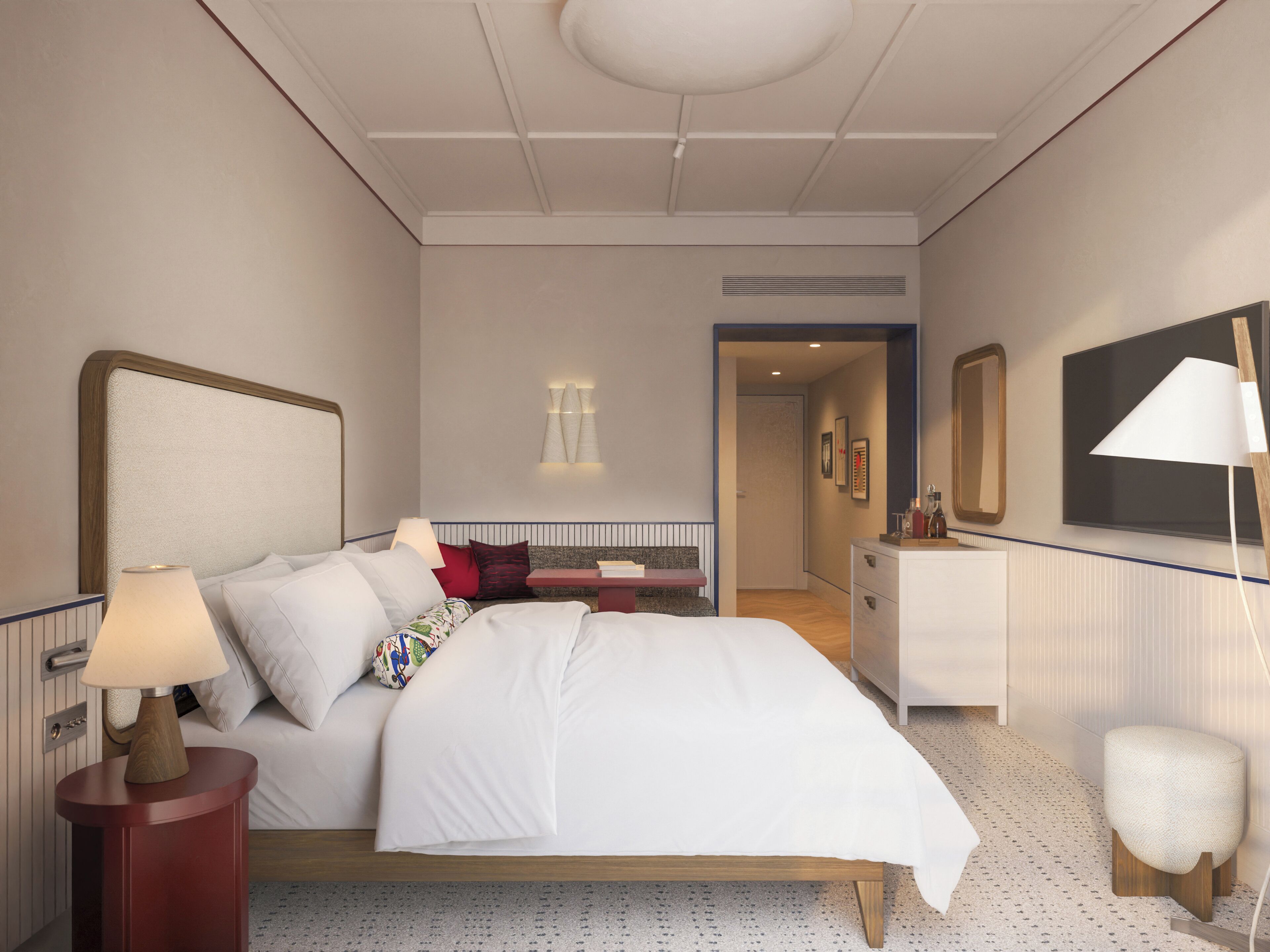 Minibar, caja de seguridad en la habitación y escritorio 