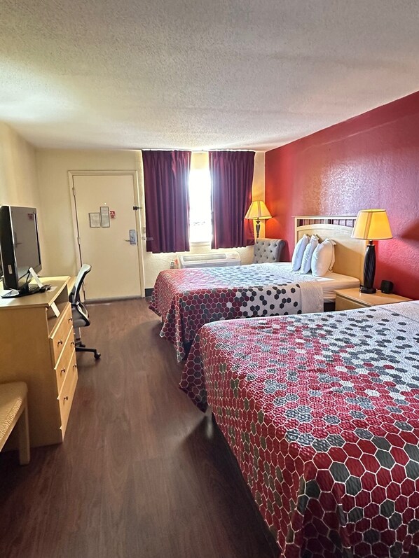 Room, 2 Queen Beds, Non Smoking | Iron/ironing board, free WiFi, bed sheets