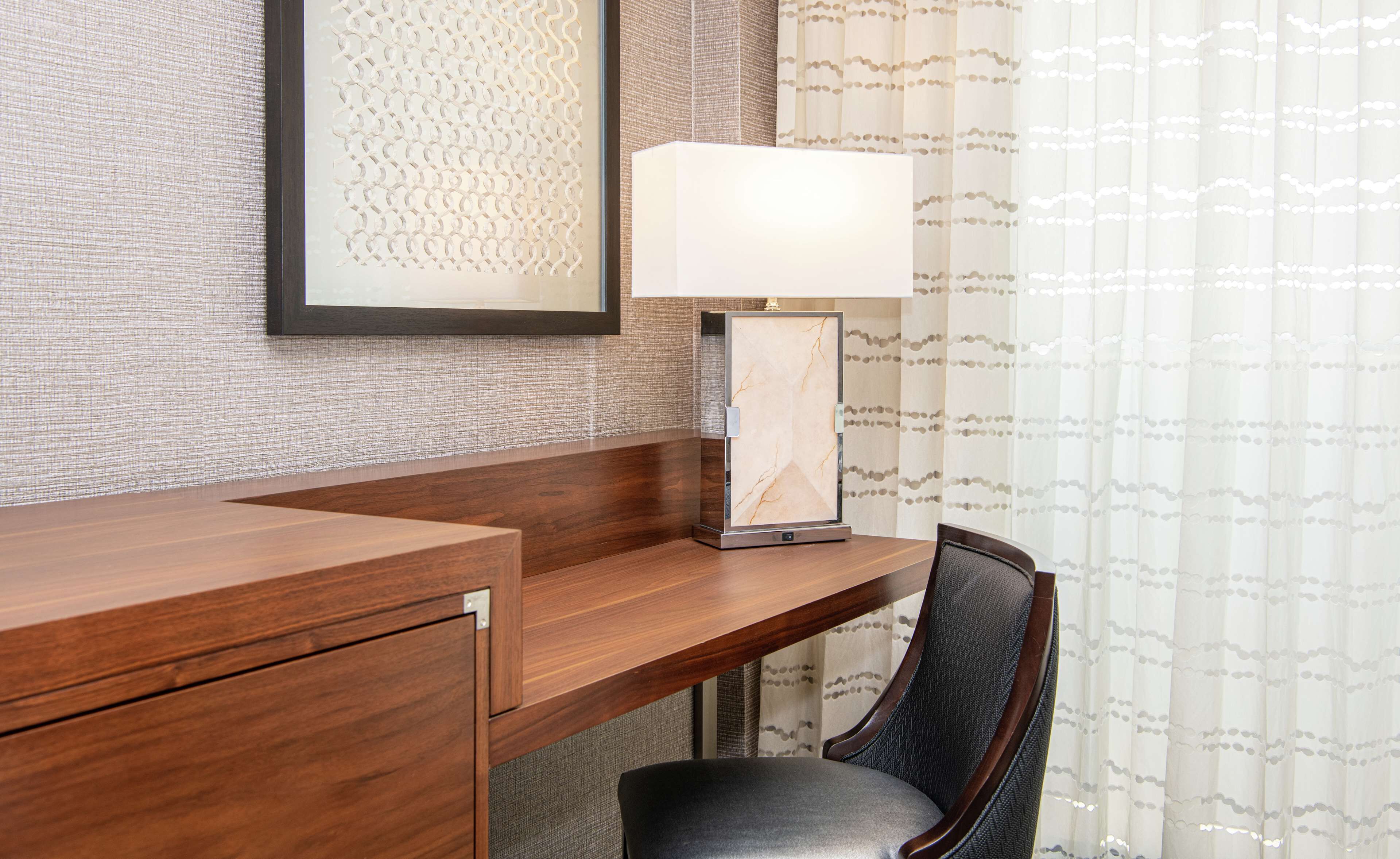 premium bedding, down duvets, pillow-top beds, desk