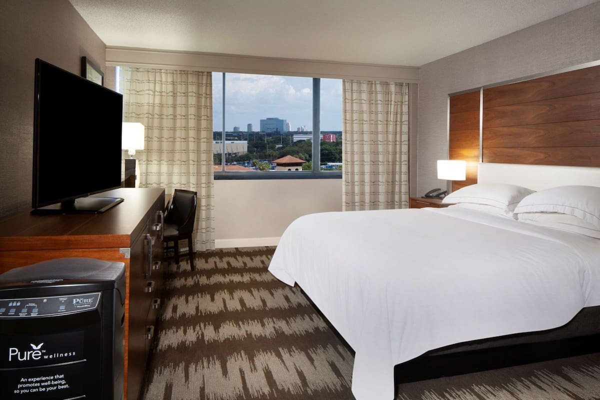 Premium bedding, down comforters, pillowtop beds, desk