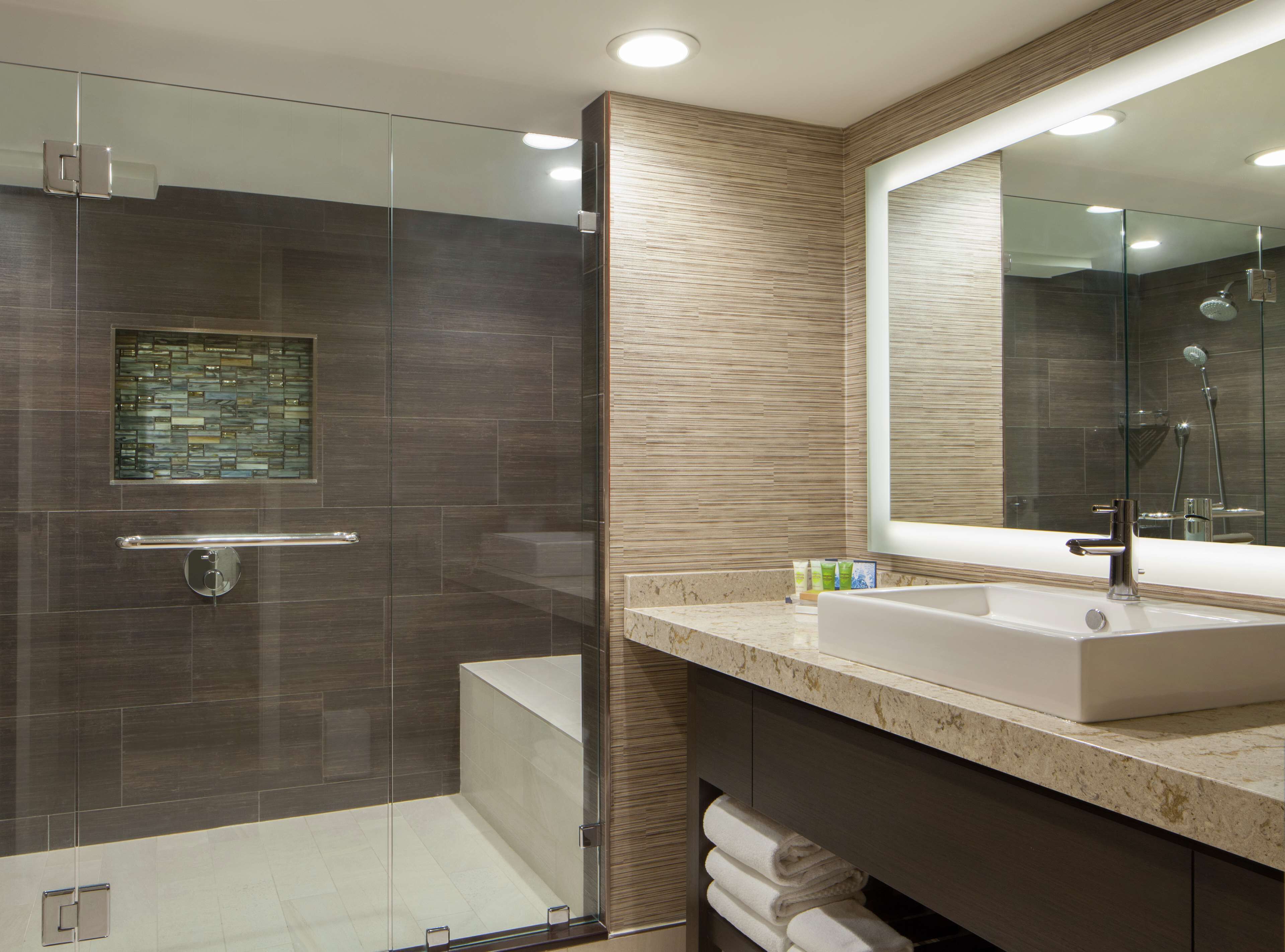 family suite, 2 bedrooms (1 king & 2 double beds) | bathroom shower